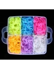 4500 unids 15 colores DIY Arco Iris cinta de goma de color pulsera caja de regalo nuevas pequeñas máquinas de tejer de tres capa