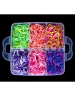 4500 unids 15 colores DIY Arco Iris cinta de goma de color pulsera caja de regalo nuevas pequeñas máquinas de tejer de tres capa