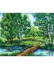 HUACAN pintura al óleo por números paisaje DIY imágenes por números paisaje de árboles Kits de verano dibujo lienzo decoración p