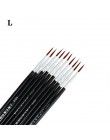 10 unids/set pluma fina negra pintada a mano con gancho fino pincel de nailon pintura acrílica bolígrafo para dibujo artístico p