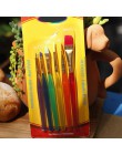 6 pinceles coloridos de pintura de Guache de acuarela para niños con diferentes formas punta redonda de Nylon pincel de pintura 