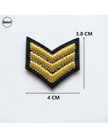 1 Uds. parches de corona bordados con hierro en parches para ropa DIY ropa de rayas pegatinas personalizadas de rango militar in