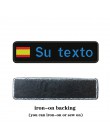 Bordado personalizado España bandera nombre o parche de Texto 10cm * 2,5 cm insignia hierro en o Velcro respaldo para ropa panta