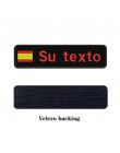 Bordado personalizado España bandera nombre o parche de Texto 10cm * 2,5 cm insignia hierro en o Velcro respaldo para ropa panta