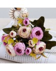 10 cabezas/1 paquete de rosas de seda para el té ramo de novia para la Navidad en casa boda Año Nuevo decoración plantas artific