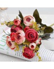 10 cabezas/1 paquete de rosas de seda para el té ramo de novia para la Navidad en casa boda Año Nuevo decoración plantas artific