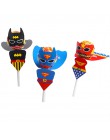 54 Uds Superman Batman dibujos animados caramelo piruleta decoración tarjetas para niños cumpleaños suministros dulces regalo Ac