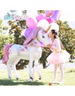 Suministros de decoraciones de fiesta de Unicornio 3D Unicornio grande que camina globos de lámina de animales Tema de cumpleaño