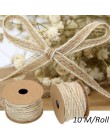 10 M/rollo ancho 0,5 cm yute arpillera rollos de arpillera con cinta de encaje, decoración vintage rústica para boda ornamento d