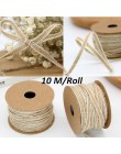 10 M/rollo ancho 0,5 cm yute arpillera rollos de arpillera con cinta de encaje, decoración vintage rústica para boda ornamento d