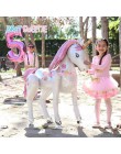 Suministros de decoraciones de fiesta de Unicornio 3D Unicornio grande que camina globos de lámina de animales Tema de cumpleaño