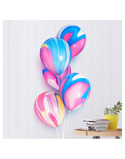 Nicro 5 10 Uds 10 pulgadas pintura Globos con forma de ágata colorida nube globo de aire globo para fiesta de cumpleaños decorac