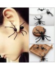 Decoración de Halloween 1 pieza 3D Creepy Black Spider Ear studs pendientes para Haloween Party DIY decoración para el hogar