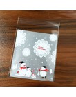 25 unids/lote de dibujos animados lindo regalos bolsas de galletas de Navidad de auto-adhesivo bolsas de plástico para galletas 