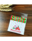 25 unids/lote de dibujos animados lindo regalos bolsas de galletas de Navidad de auto-adhesivo bolsas de plástico para galletas 