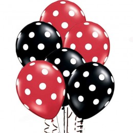 15 unids/lote rojo y negro lunares látex globos de Mickey Mouse tema cumpleaños globos boda baby shower fiesta decoraciones