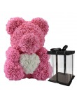 2018 gran oferta 40cm Oso de flores artificiales rosas hogar boda Festival DIY barato caja de regalo decorativa corona manualida