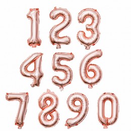 1 PC 3 tamaños 16 "/32"/40 "rosa de oro globo número cifras de flotador de aire pelotas inflables para la fiesta de cumpleaños, 