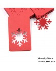 50 Uds. Etiquetas de papel kraft blanco y rojo hechas a mano/Gracias manualidades DIY etiquetas para favores de Navidad colgar e
