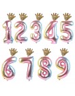 1 Juego de globos de papel de 30 pulgadas 1 2 3 4 5 6 años de edad chico niñas corona Feliz cumpleaños globo Baby Shower decorac