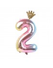 1 Juego de globos de papel de 30 pulgadas 1 2 3 4 5 6 años de edad chico niñas corona Feliz cumpleaños globo Baby Shower decorac
