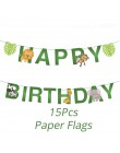 Decoración de la fiesta de cumpleaños de la selva de Cyuan globos de número verde Animal globo Safari copa de papel para fiesta 