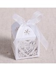 10 unids/set amor corazón corte láser carro hueco REGALOS CAJAS de caramelos con cinta para baby shower boda suministros