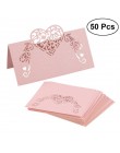 NICEXMAS 50 Uds corazón cortado por láser forma lugar tarjetas boda nombre tarjetas para Decoración de mesa de boda fiesta boda 
