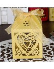 10 unids/set amor corazón corte láser carro hueco REGALOS CAJAS de caramelos con cinta para baby shower boda suministros