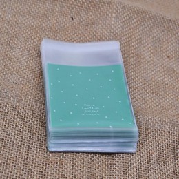 50 unids/lote de plástico celofán transparente Polka Dot Candy Cookie bolsa de regalo con bolsa autoadhesiva DIY para la fiesta 