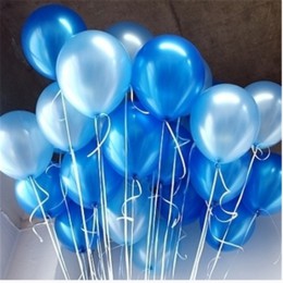 10 unids/lote globo de látex perlado azul blanco bolas de aire fiesta de cumpleaños para niños globos para fiesta de boda decora