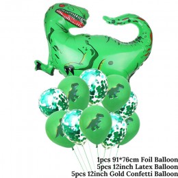 11 Uds. Niños cumpleaños fiesta de dinosaurio globo de confeti globo de látex Globos de aire de dinosaurio Globos Baby Shower De