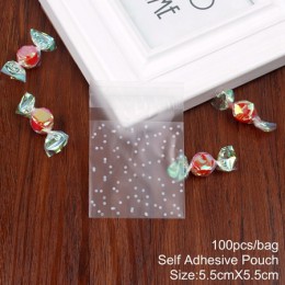 QIFU 100 uds/60 uds. Bolsa de plástico transparente bolsa de regalo de galleta de caramelo bolsa de empaque de dulces de fiesta 