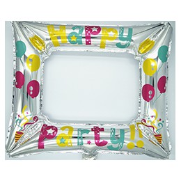 Papel de aluminio Feliz cumpleaños papel de aluminio globo marco de fotos para cumpleaños fiesta familiar cabina de fotos sumini