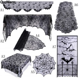 Our warm Halloween Party Black Lace Spiderweb chimenea bufanda manto mantel de mesa accesorios de Horror fiesta de Halloween Fav