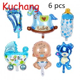 6 unids/lote MINI bebé niño/niña globo de papel de aluminio globos para Baby shower chico Baby cumpleaños fiesta decoración bebé