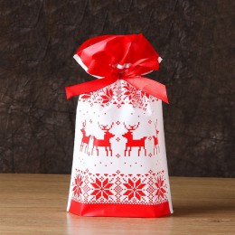 10 Uds. 15*23cm Navidad dulces galletas bolsa de embalaje Año nuevo regalo bolsa Navidad Santa Claus regalo galletas bolsas de p