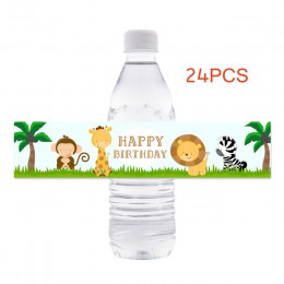 Etiqueta de la botella de agua de la selva de Safari envoltorios de botellas de agua suministros para fiestas de cumpleaños de n