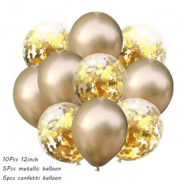 10 Uds. De Metal de látex confeti con globos set de globos para boda cumpleaños decoración de globos para fiestas Baby Shower He