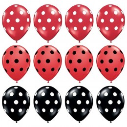 12 unids/lote mariquita negro rojo blanco Spot látex globos Polka dot Wave Point globos de cumpleaños boda fiesta decoración sum