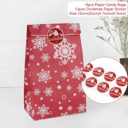 QIFU Kraft bolsas de papel para palomitas de maiz bolsa caja de caramelos navideña bolsas de papel bolsas de regalo de papel Nav