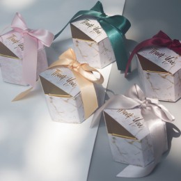 Nuevo creativo jaspeado estilo Cajas de caramelos para bodas favores y regalos caja de suministros para fiesta bebé ducha cajas 