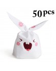 50 Uds. Bolsa de regalo con orejas de conejo largas y bonitas, Set de regalo de Pascua y caramelos de plástico para fiestas, gal