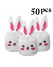 50 Uds. Bolsa de regalo con orejas de conejo largas y bonitas, Set de regalo de Pascua y caramelos de plástico para fiestas, gal