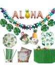 Decoración Para fiesta hawaiana flores artificiales palmeras hojas banderines Luau flamenco verano Tropical fiesta boda decoraci