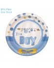 1Set bebé ducha decoración vajilla de fiesta chico plato de papel para cumpleaños mantel con tazas de la ducha de bebé género re