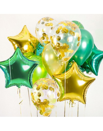 11 Uds. 12 pulgadas globos de confeti de plata dorada 18 pulgadas de papel de aluminio globos de estrellas decoración de boda gl