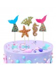 Mermaid fiesta decoración cumpleaños torta adorno bebé niño niña niños favores sirena fiesta tema suministros