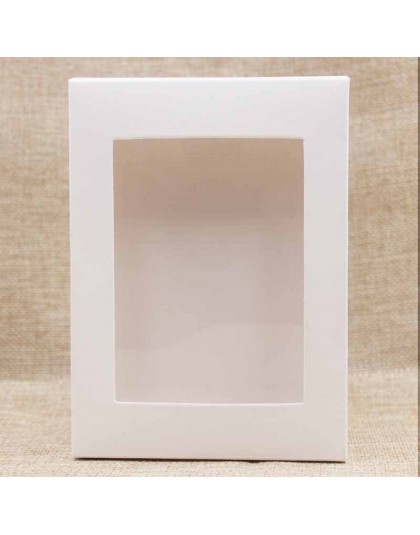 20 piezas caja de papel DIY con ventana Blanco/Negro/caja de regalo de papel Kraft pastel embalaje para boda en Casa Fiesta enva