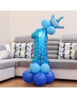 1 Juego de globos de papel azul rosa con número de látex grueso globos de aire con corona aniversario fiesta de bienvenida para 